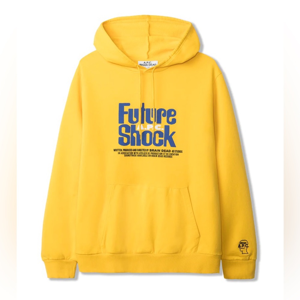 MEN'S SPACY LONG SLEEVE HOODED SWEATSHIRT A.P.C. X BRAIN DEAD - YELLOW